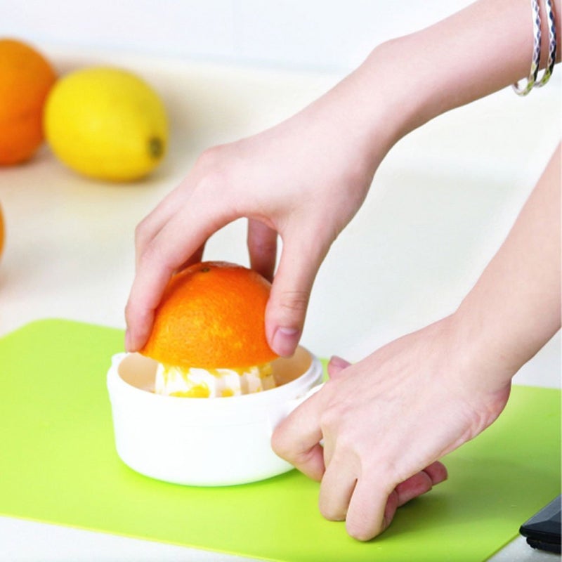 MXY Japanese Hand Juicer Plastic Lemon Lime Oranges Squeezer with Bowl White Color - Image 5